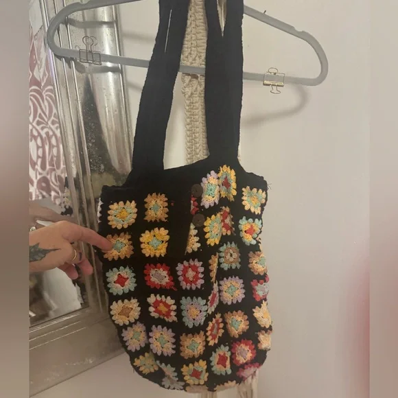 ON HOLD 💕Chasing Unicorns crocheted bag. Gently used, washed and hung to dry. - Picture 1 of 5